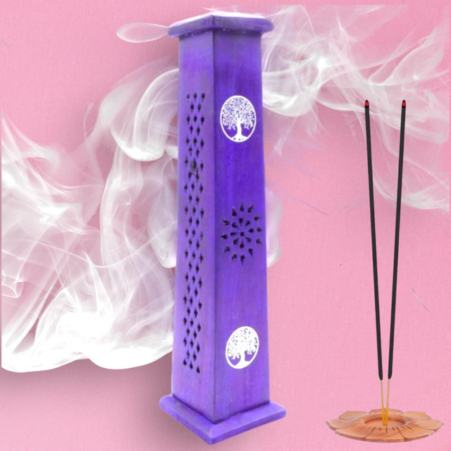 Tour à encens &quot;Arbre de vie&quot; violet