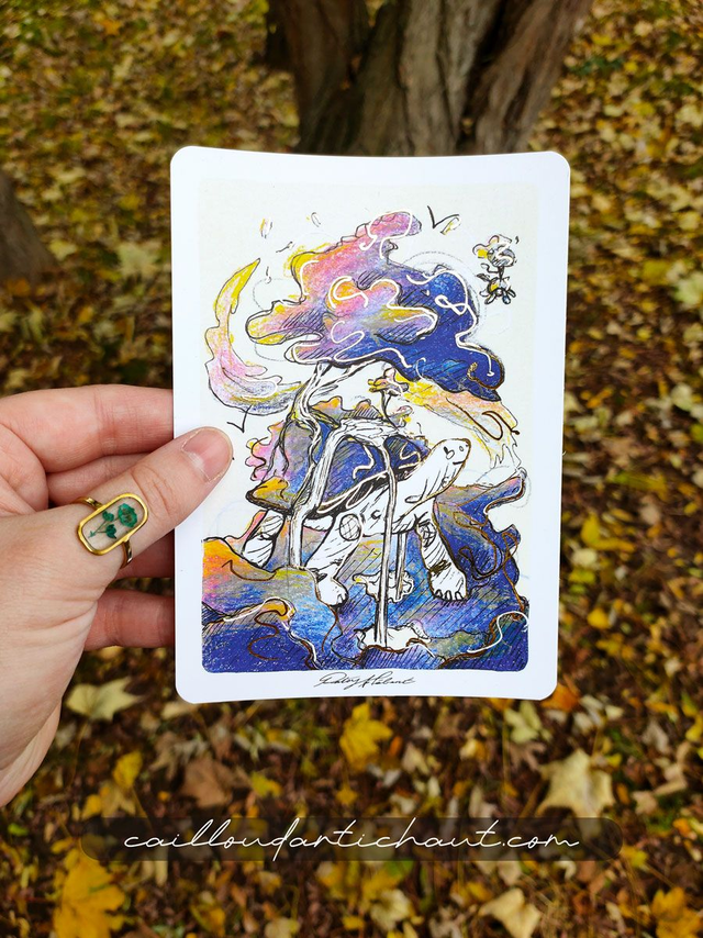 Rêve tortue céleste - PRINT DORÉ A6