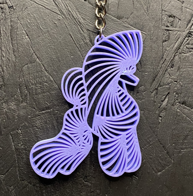 3D - Keychain Poodle Puppy Blueberry Bubblegum