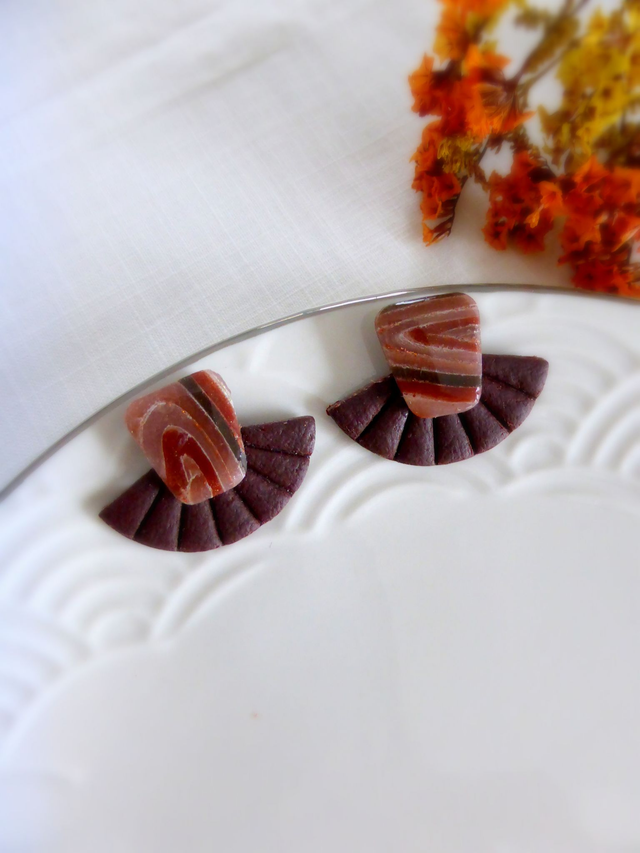 Boucles d'oreilles éventails - Terre Cannelle