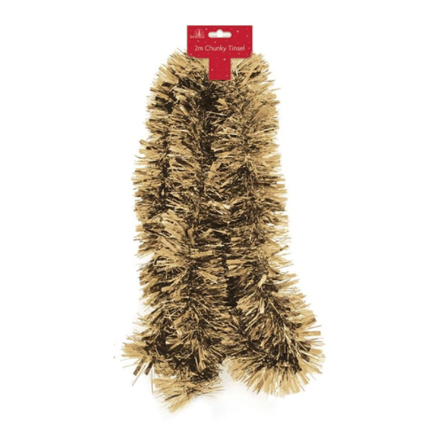 Gold Chunky Christmas Tinsel 2 Meter - £1.99