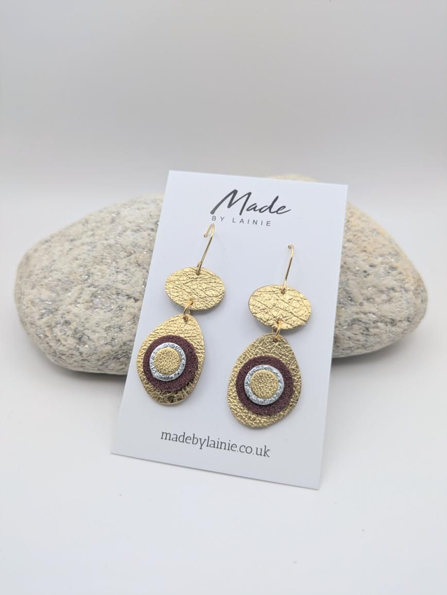 Gold Pebble Drop Earrings (2)