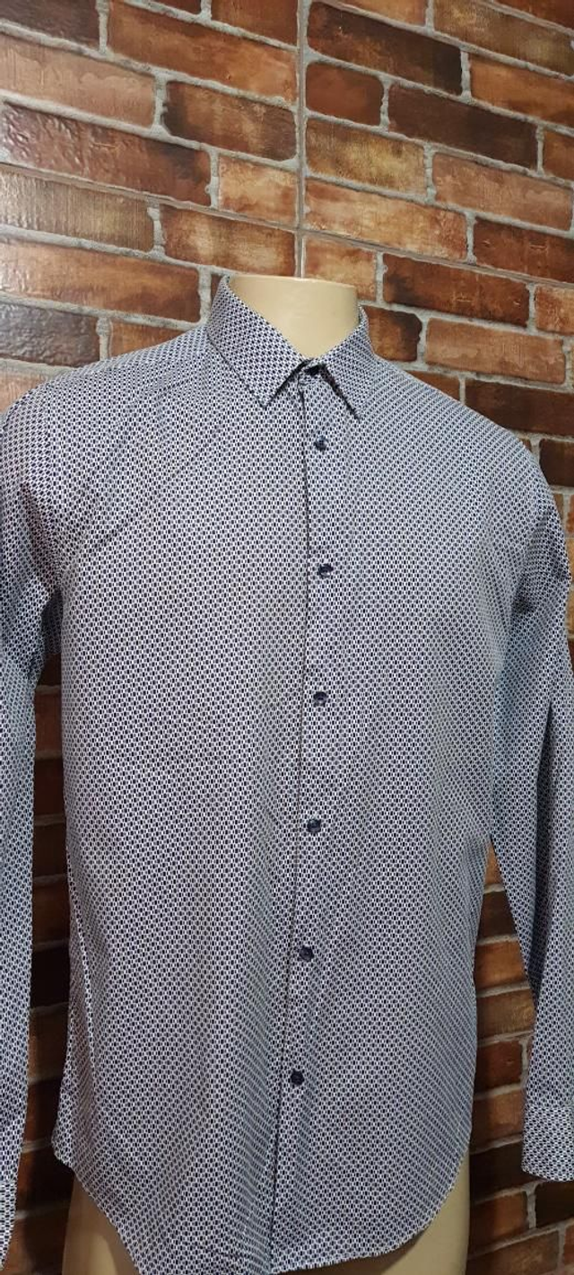 Camisa Social Masc.Estampada Slim