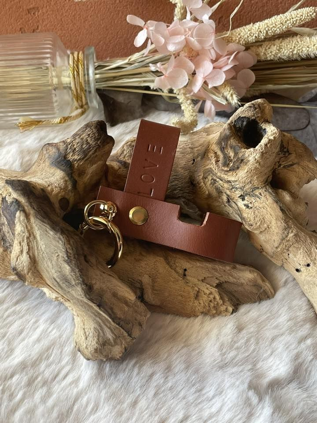 Porte-clés support téléphone en cuir 📱