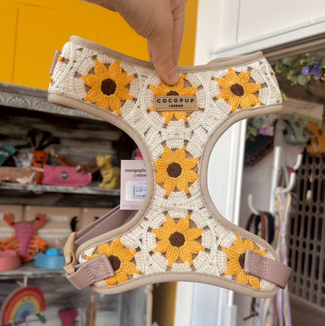 Cocopup London Sunflower Patch Adjustable Neck Harness - Medium