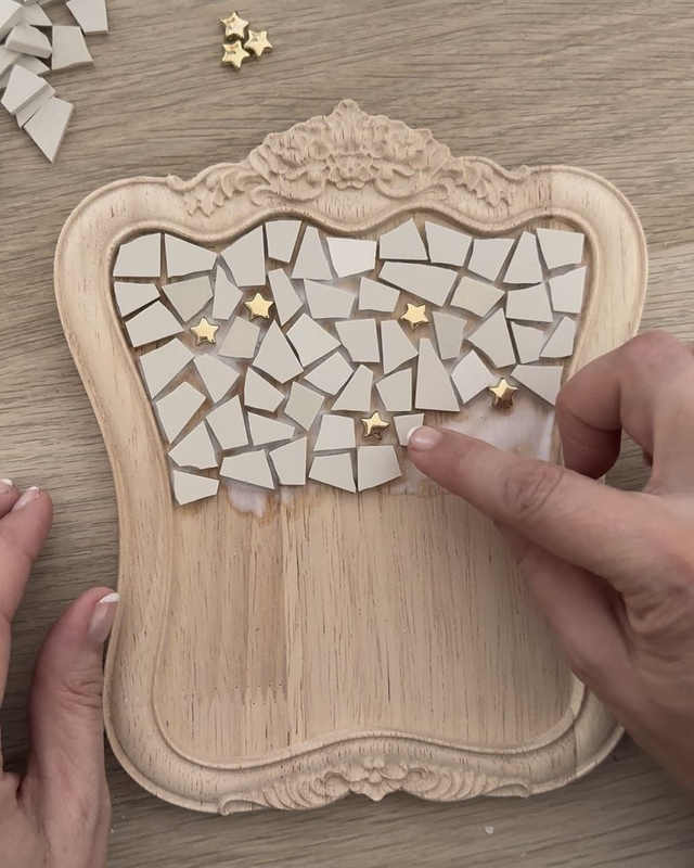Coffret Mosaïque, kit Plateau vintage à bijoux DIY