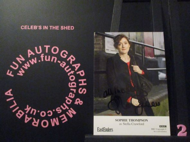 Sophie Thompson (Stella Crawford) Authentic Autographed EastEnders 6x4 Card (2)(SEE PIC)