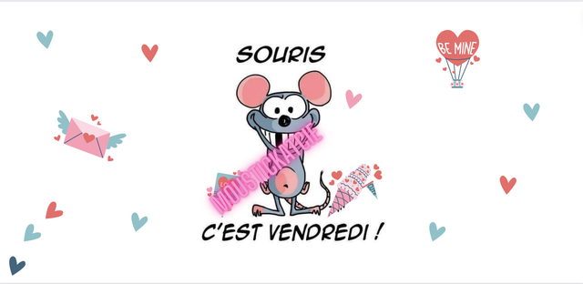 Mug personnalisée " souris c'est vendredi " sur commande 