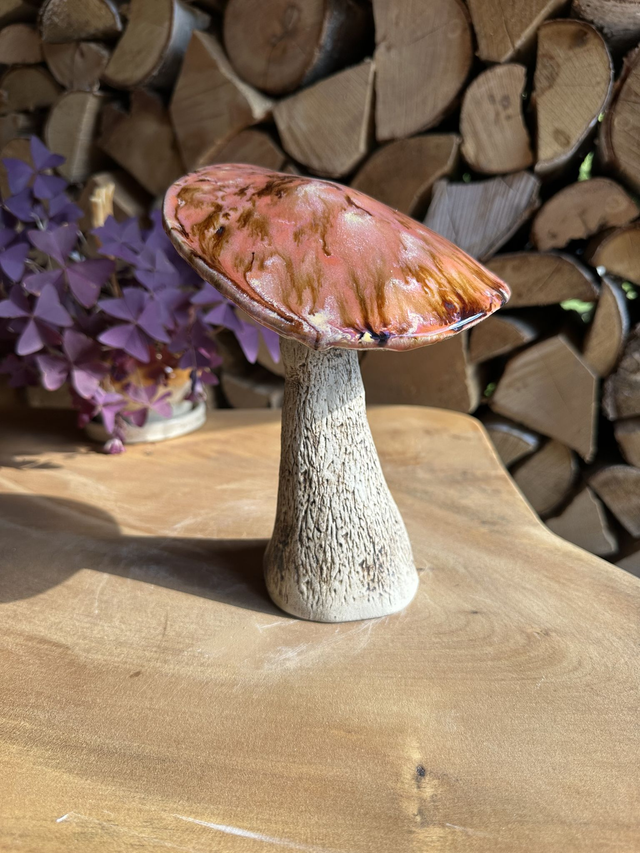 Handgemachter Keramikpilz – dekorative Pilzfigur für Haus & Garten | Unikat