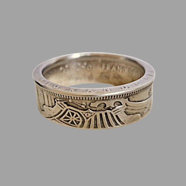 Spanish 50 Pesetas 1957 Coin Ring    