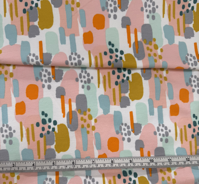 Abstract Paint Spots Brushed Jersey