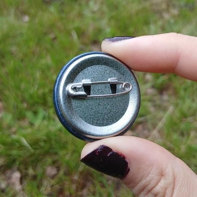 Trans Joy Button Badge With Holographic Oil Spill Finish
