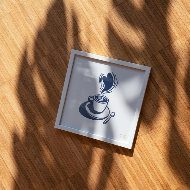 Affiche "café" 14*14 cm