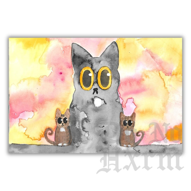 'Max with Jenny and Willow' Watercolour Art Print (6x4)