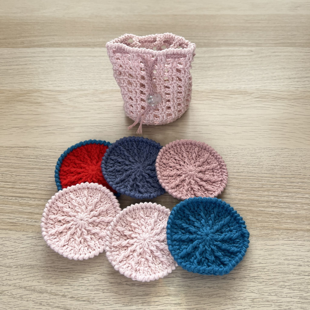 6 Cotons nettoyant/démaquillant et son filet de lavage