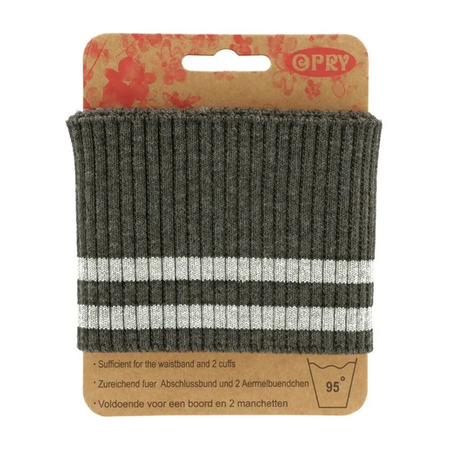 Boord en manchetten elastiek Opry (65903-03) Grijs met zilver