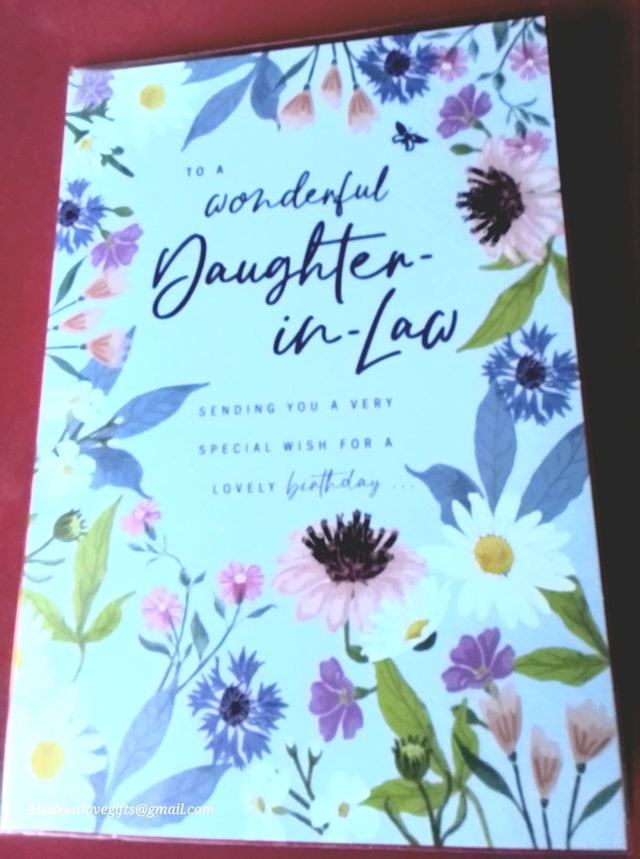 Daughter In Law Birthday Card Floral Design Lovely Foil Lettering 