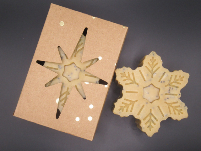 Coffret 1 savon de Noël forme "Flocon"