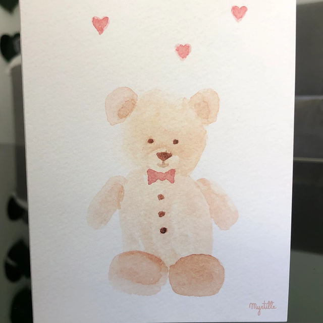 Carte pliée ourson