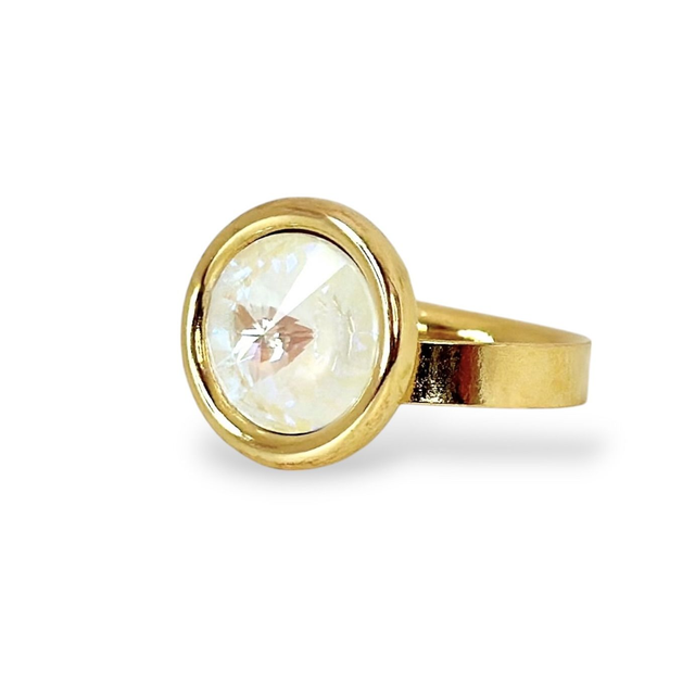 Ring RIVOLI ROLL, Cream, vergoldet