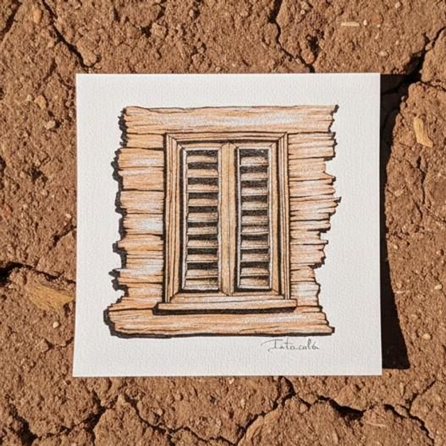 Carte postale carrée 15x15 - jalousie #1 case créole - Martinique