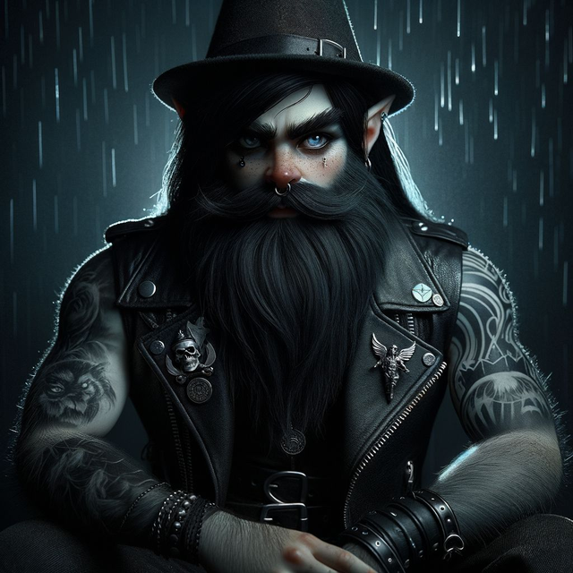 Dark Male Biker Resting on his motorcycle T-shirt