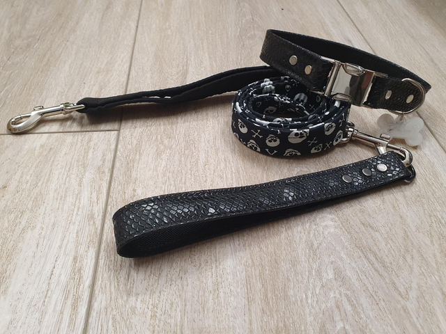 SET_Collier + Laisse ◾️TÊTE DE MORT 