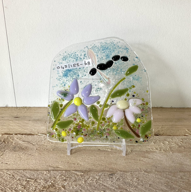 Fused Glass Flower Scene