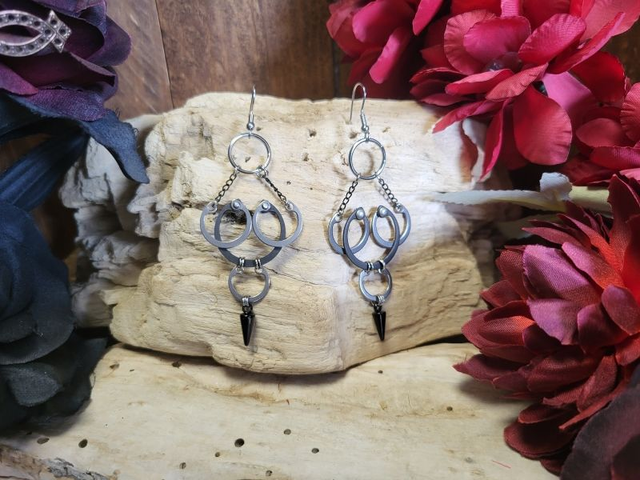 Boucles d'Oreilles Néo Circlips "Rosace d'Acier"