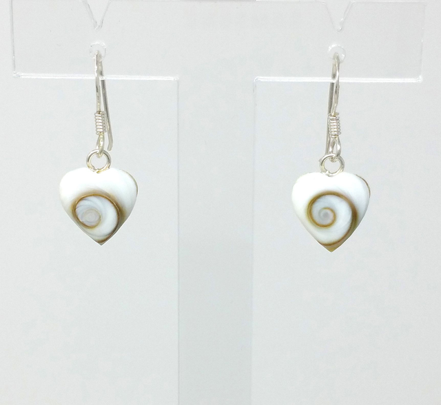 BOUCLES D'OREILLES FEMME COEUR OEIL DE STE LUCIE SUR ARGENT BOS931