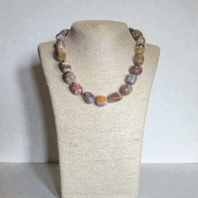 Rustic mixed gemstone necklace