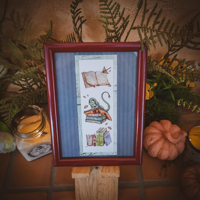 Petit cadre &quot;Le dragon de bibliothèque&quot;