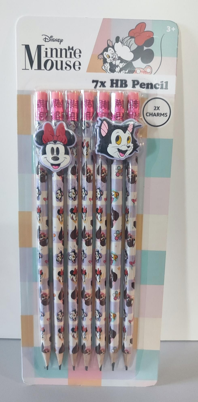 Minnie Mouse Bleistift mit Radiergummi und 2 Anhängern