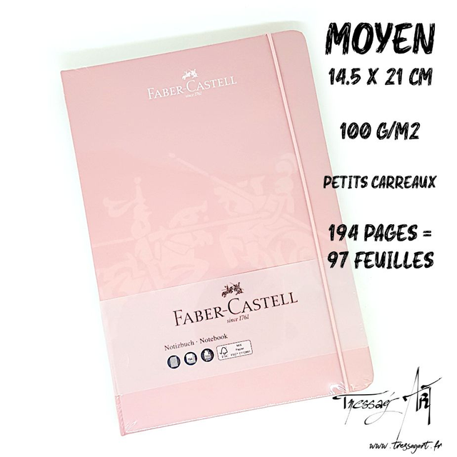 FABER CASTELL - CARNET DE NOTES ROSE NOTEBOOK 14.5x21 CM - FB104000