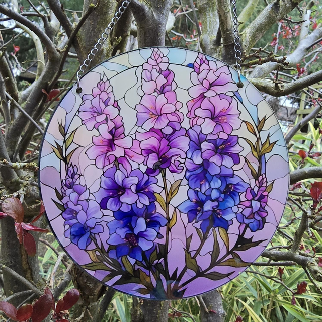 Floral window wall door decor