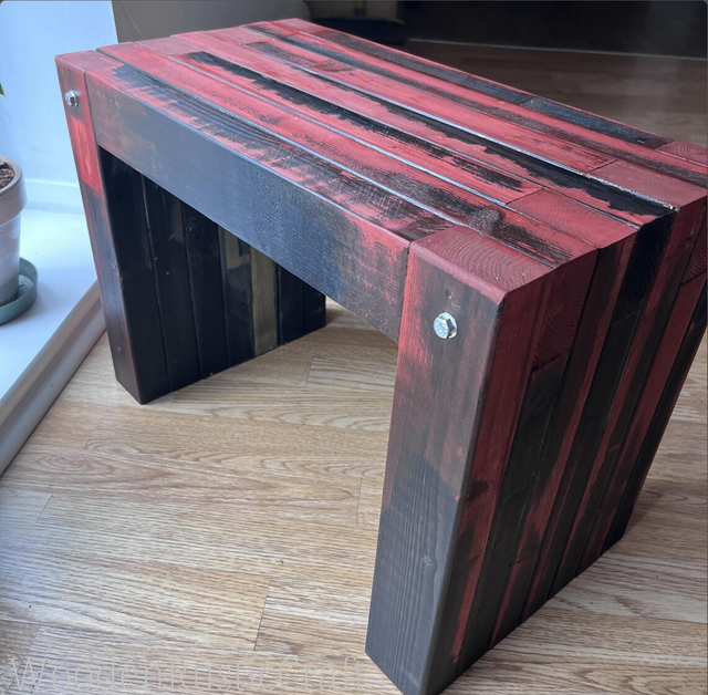 Handmade Reclaimed Pine Rustic Stool