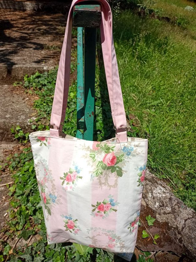 Sac vintage tissu Laura Ashley romantique lin et coton doublure