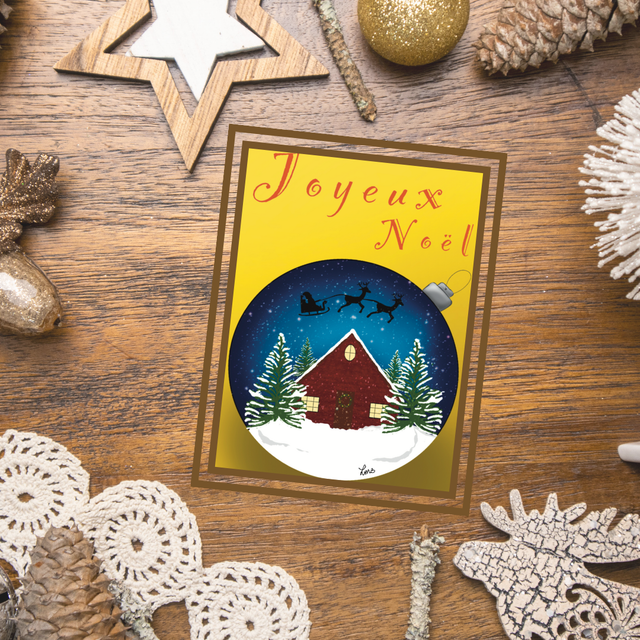 Carte de Noël "Boule de noël"