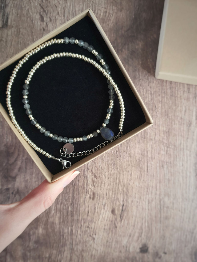 Collier Lueur argenté - Labradorite