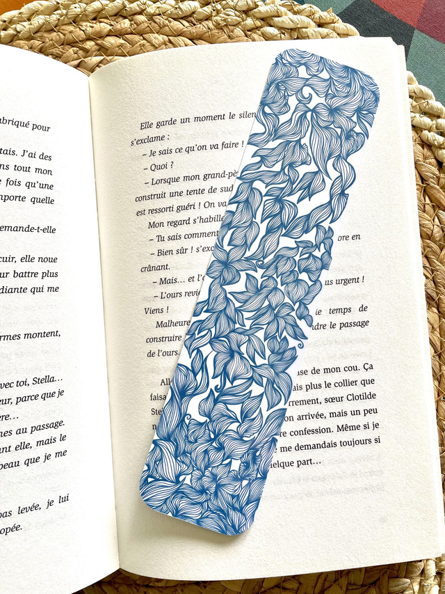 Marque-page dentelle blue