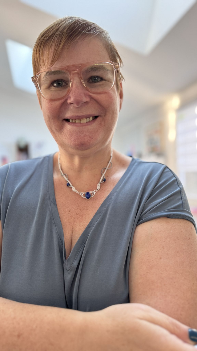 Collier fin Givre bleu