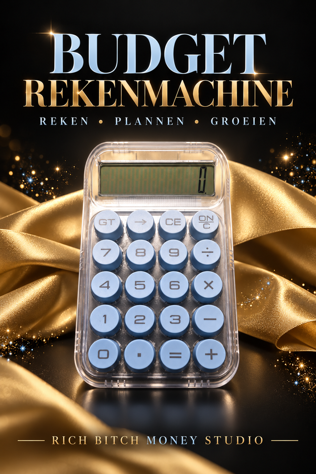 Budget Rekenmachine – Transparant met Lichtblauwe Knoppen