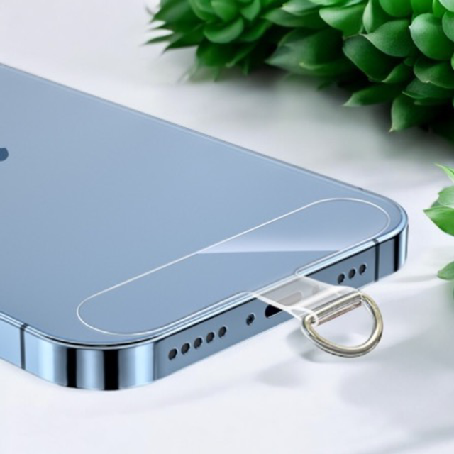 Patch Universel pour Lanière de Téléphone avec Anneau D en Métal - Transparent