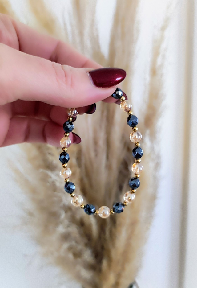 Bracelet "Confiance en soi" Hématite facettée