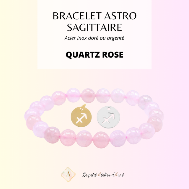 Sagittaire - Bracelet Astro Quartz Rose