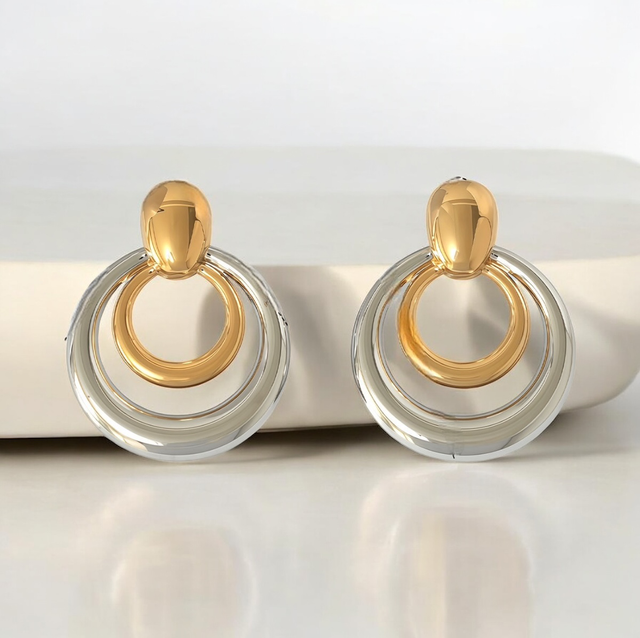 Boucles d’oreilles SERENA | Bicolore en acier inoxydable