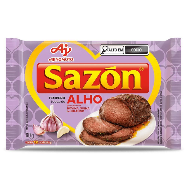 Sazon Alho 60 gr (12 sachês)- Ajinomoto