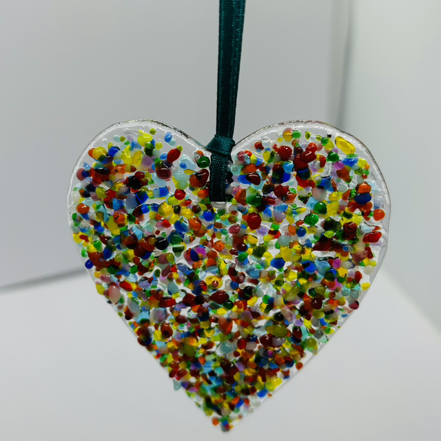 Frit Heart Hanger (Various Sizes)