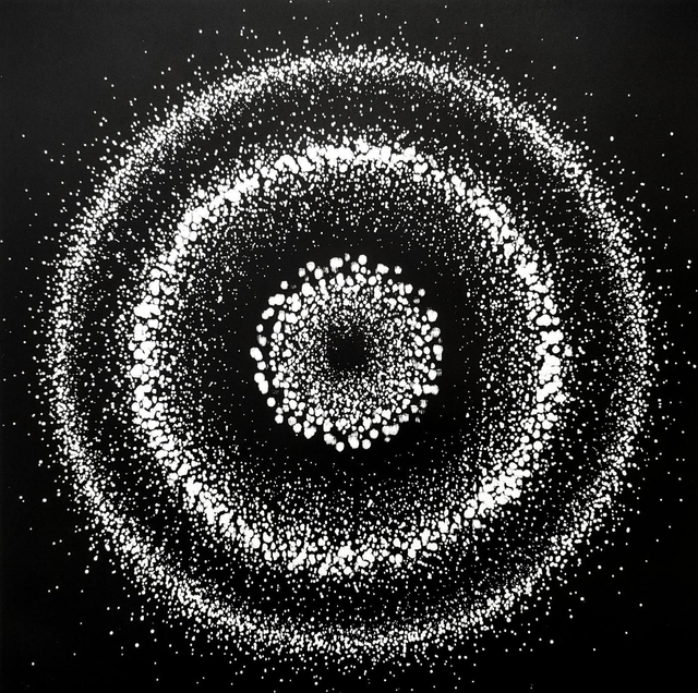 Atomes, xylographie de la série Soleils noirs