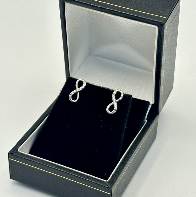 CZ Diamond Infinity Earrings